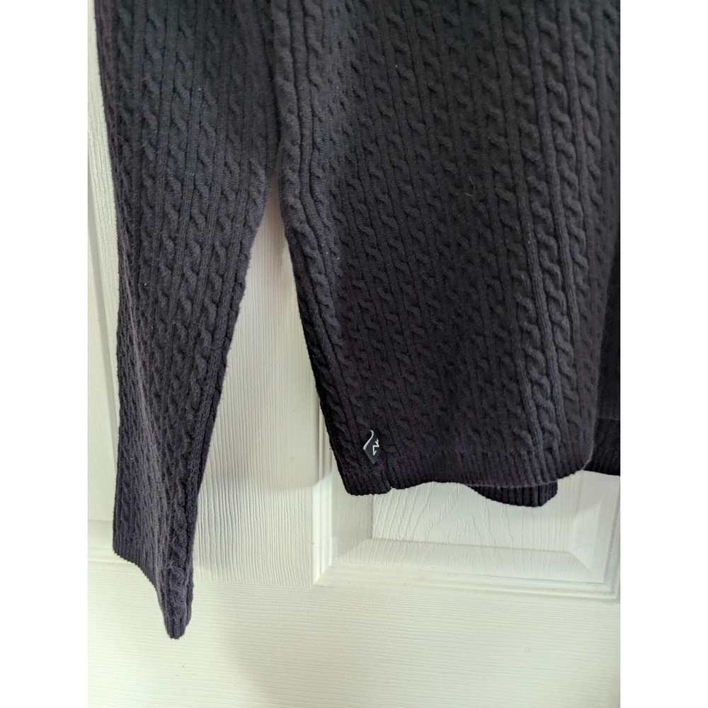 Vtg‎ Anne Klein Black Cable Sweater Women's XXL Stretch Turtleneck Minimalist - Picture 3 of 8